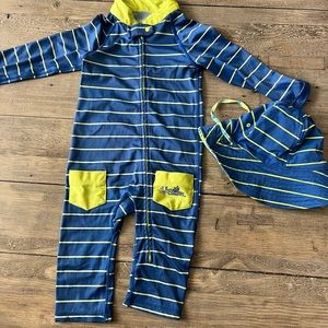 UVSkinz UPF 50 one piece swimsuit and matching reversible sun hat